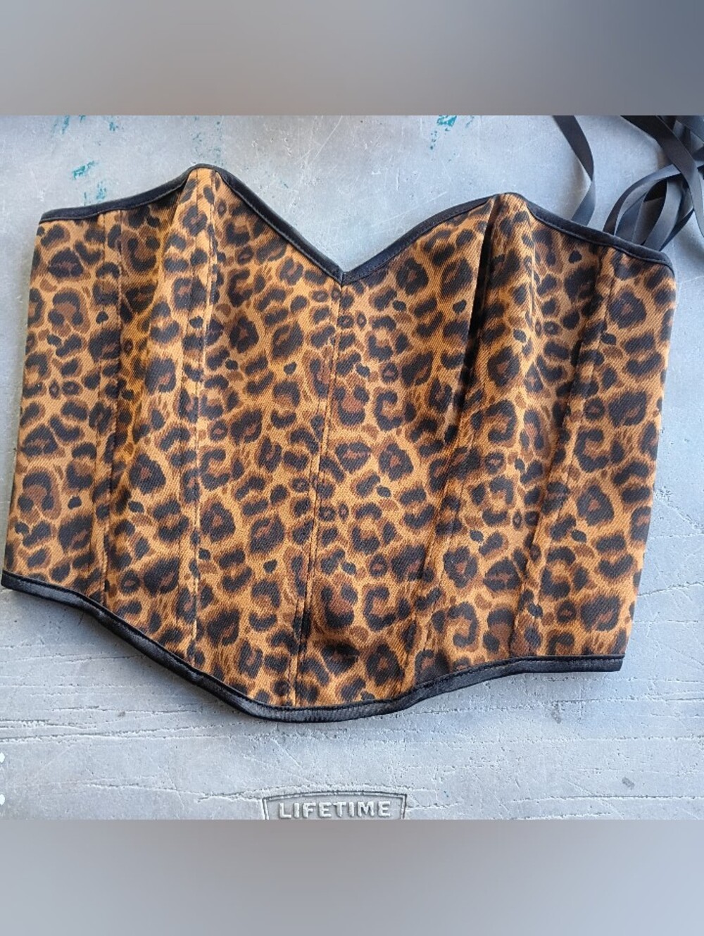 Leopard Bone In Corset Top Size Medium